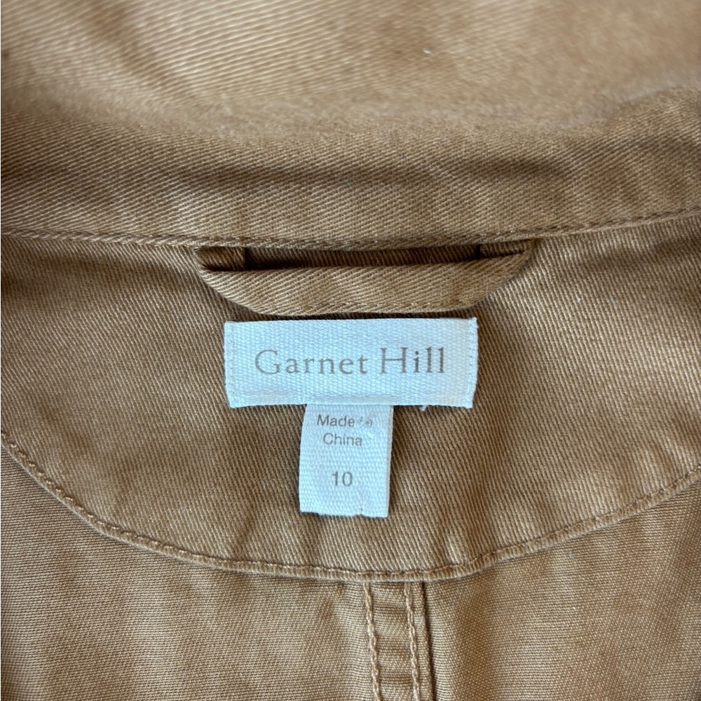 Garnet Hill Organic Cotton Cargo Jacket Utility Field Zip Front Pockets Size 10 - Picture 5 of 9